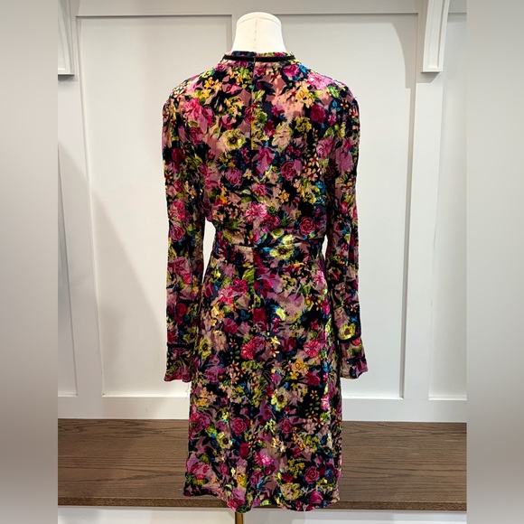 Dalia MacPhee Gorgeous Velvet Floral Long Sleeve Dress XL - Picture 3 of 5